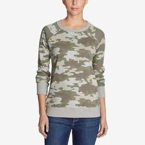 Eddie Bauer Legend Wash Crewneck Sweatshirt Allover Camouflage Print Size Small